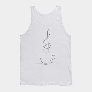 Coffee And Music | One Line Artist | Minimal Art | One Line Art | Minimalist Tank Top